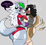  &lt;3 animatronic anthro big_breasts big_butt blush bodily_fluids bottomless breast_squish breasts butt canid canine canis claws clothed clothing darkwolfhybrid dialogue domestic_dog dreadlocks duo ear_piercing ear_ring eye_contact facial_piercing female five_nights_at_freddy&#039;s five_nights_at_freddy&#039;s:_security_breach german_shepherd herding_dog hi_res husky hybrid kiss_mark licking_mouth lipstick looking_at_another machine makeup mammal nikole_(darkwolf) nordic_sled_dog panties panties_down partially_clothed pastoral_dog piercing robot roxanne_wolf_(fnaf) scottgames sharp_teeth spitz squish steam sweat tail_motion tailwag teeth tongue underwear underwear_down video_games wolf 