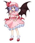  bad_id bad_pixiv_id bat_wings bobby_socks full_body kansou_samehada lavender_hair mary_janes red_eyes remilia_scarlet shoes simple_background socks solo standing touhou wings wrist_cuffs 