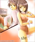  before_and_after blush brown_hair bunny_girl collar genderswap sex_change smile source_request vibrator 