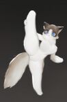  anthro biped blue_eyes breasts brown_body brown_ears brown_fur cheek_tuft colored digital_media_(artwork) domestic_cat facial_tuft featureless_breasts featureless_crotch felid feline felis female flexible fluffy fluffy_chest fluffy_tail fur grey_background hand_on_leg hand_on_own_leg hindpaw holding_leg inner_ear_fluff kemono looking_at_viewer mammal medium_breasts multicolored_body multicolored_fur multicolored_tail neck_tuft nude on_one_leg one_leg_up paws pink_nose raised_leg semi-anthro shaded simple_background soda_uyu solo splits spread_legs spreading standing tan_body tan_fur tuft two_tone_tail vertical_splits white_body white_fur white_inner_ear_fluff 