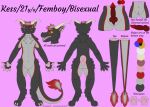  absurd_res animal_genitalia anthro claws dragon english_text fluffy fluffy_tail fur furred_dragon genital_slit genitals girly heterochromia hi_res male model_sheet neck_tuft open_mouth pawpads paws penis raevi10 ribbed_penis slit solo text tuft 