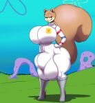  2022 absurd_res anthro balls_outline ber00 big_breasts big_bulge breasts buckteeth bulge clothed clothing crossgender digital_media_(artwork) ftg_crossgender fti_crossgender genital_outline gynomorph hi_res huge_bulge intersex looking_at_viewer mammal nickelodeon rodent sandy_cheeks sciurid smile solo spongebob_squarepants standing teeth tree_squirrel 