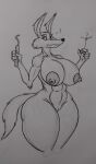  ? anthro big_breasts breasts canid canine canis coyote crossgender dynamite explosives female hi_res holding_object looney_tunes mammal mtf_crossgender nipples normalaverageguy nude solo traditional_media_(artwork) warner_brothers wile_e._coyote 