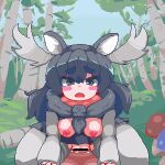  animal_humanoid animated antlers big_breasts black_hair blush bodily_fluids bottomwear bouncing_breasts breasts capreoline capreoline_humanoid cervid cervid_humanoid clothing cowgirl_position cum ejaculation female first_person_view forest from_front_position genital_fluids genitals hair horn humanoid kemono_friends male male/female mammal mammal_humanoid moose_(kemono_friends) moose_humanoid nipples on_bottom on_top plant pussy sex skirt smile solo tree unknown_artist 