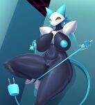  2022 anthro breasts deltarune female front_view genitals mleonheart navel nipples nude pussy solo tasque_manager thick_thighs undertale_(series) video_games yellow_eyes 