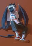  2022 anthro clothed clothing digital_media_(artwork) dragon eyebrows eyelashes feathered_dragon feathered_wings feathers hair hi_res horn male solo suzamuri white_hair wings 