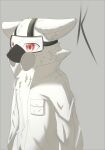  absurd_res baiying canid canine clothed clothing creating_art feral fur hi_res humanoid inner_ear_fluff male mammal simple_background solo tuft 