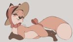  2022 blush bow_ribbon brown_body brown_fur canid canine dated digital_media_(artwork) dipstick_ears feral fox fur hi_res leg_markings mammal markings multicolored_ears open_mouth open_smile signature smile socks_(marking) solo tohupo 