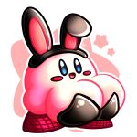 absurd_res big_breasts blue_eyes breasts bunny_costume bunny_ears_(disambiguation) clothing costume fake_ears fishnet hi_res kirby kirby_(series) nintendo playboy_bunny puffylover69 video_games waddling_head what 