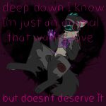  &lt;/3 anthro blood blood_on_hand blue_body blue_eyes blue_fur bodily_fluids countershading crying dripping emotional floating fur grey_body machine magenta_fur male mathew_bailey metal pawpads paws pink_pawpads planetary_mayor protogen purple_background purple_blood sad scar scratches simple_background solo tan_body tan_fur tears text visor wounded 