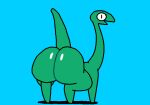  animated big_butt bouncing_butt butt dinosaur feral green_body jiggling looking_at_viewer reptile scalie simple_background solo superiorfox twerking 