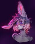  2022 anthro blue_eyes digital_media_(artwork) girly grey_hair hair hauringu lagomorph leporid male mammal rabbit simple_background solo 