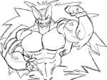  anthro capcom em_being flexing flexing_bicep hi_res humanoid male mega_man_(series) mega_man_star_force muscular muscular_male omega-xis sketch solo varix video_games 