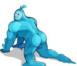  2022 all_fours anthro backsack balls big_butt big_penis biped blue_body butt digital_drawing_(artwork) digital_media_(artwork) duo epic_games fortnite genitals goo_creature goo_humanoid humanoid humanoid_genitalia humanoid_penis looking_at_viewer male nude one_eye_closed paraparasect penis perineum rippley signature simple_background smile video_games white_background wink 