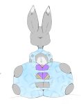  absurd_res anthro anus barely_visible_anus big_butt butt clothed clothing dipstick_ears disney female grey_body hi_res huge_butt judy_hopps lagomorph leporid mammal multicolored_ears neom-daddy panties rabbit rear_view solo torn_clothing underwear zootopia 