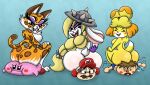  animal_crossing anthro big_butt blushbutt blushing_profusely broodal butt clawroline female fur group hariet_(mario) hi_res isabelle_(animal_crossing) kirby kirby_(series) male male/female mario mario_bros nintendo nude shinragod sitting smothering spots spotted_body spotted_fur super_mario_odyssey video_games villager_(animal_crossing) white_body white_fur yellow_body yellow_fur 