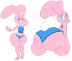  anais_watterson anthro bedroom_eyes big_butt blue_eyes bra breasts buckteeth butt cartoon_network clothing female huge_butt lagomorph leporid looking_back mammal narrowed_eyes navel neom-daddy open_mouth panties pink_body rabbit seductive solo teeth the_amazing_world_of_gumball thick_thighs underwear young 