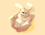  &lt;3 2022 anthro anus balls belly brown_body erection genitals kemono kynosura lagomorph leporid lying male mammal overweight overweight_male penis plushie rabbit solo tongue tongue_out 