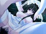  1girl bb bikini blush bouquet breasts bride censored character_request dress flower gloves large_breasts long_hair penis pussy sex solo swimsuit wallpaper wedding wedding_dress white_clothes 