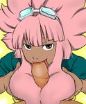  dark_skin fellatio goggles hairjob hairsex inazuma_eleven inazuma_eleven_(series) male male_focus oral penis pink_hair trap tsunami_jousuke yaoi 