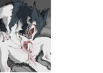  anus claws fangs fingering flat_chest fur furry long_tongue multicolored_hair pussy pussy_juice rain rain_(sergal) rain_silves saliva scar sergal solo tongue trancy_mick yellow_eyes 