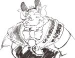  anthro bow_tie chernobog demon exe_exem facial_hair fake_ears fake_rabbit_ears horn lifewonders male mustache one_eye_closed sketch solo tokyo_afterschool_summoners video_games wink 