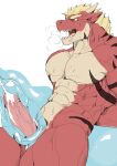  anthro asiahao520 bodily_fluids cum cum_inside cum_while_penetrated delga dragon erection genital_fluids hands_behind_back hi_res male male_penetrating moan muscular muscular_male penetration slime 