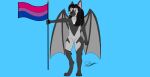  anthro bat-eared_fox bat_ears bat_wings bisexual_pride_colors canid canine feral fur hair hi_res invalid_tag kombucha_batfox lgbt_pride long_hair male mammal membrane_(anatomy) membranous_wings nude pride_colors romul simple_background smile solo wings 