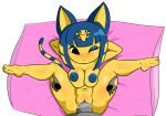  absurd_res animal_crossing ankha_(animal_crossing) anthro bed breast_squish breasts disembodied_hand domestic_cat duo faceless_character faceless_male felid feline felis female first_person_view frown furniture genitals hands_behind_head hi_res legs_up lying male male/female male_pov mammal nintendo nude on_back on_bed one_eye_closed penetration penis pussy spread_legs spreading squish vaginal vaginal_penetration video_games wallyroo 