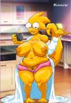  alphys anthro areola bedroom_eyes big_breasts breasts buckteeth claws clothed clothing deep_navel detailed_background eyewear female freckles front_view glasses holding_mug huge_breasts kitchen lavescript lizard looking_at_viewer love_handles mug narrowed_eyes navel nipples non-mammal_breasts non-mammal_nipples open_clothing open_robe open_topwear overweight overweight_anthro overweight_female panties pigeon_toed pubes reptile robe scales scalie seductive solo standing teeth thick_tail thick_thighs topwear undertale_(series) underwear wide_hips yellow_areola yellow_body yellow_nipples yellow_scales 