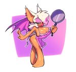  anthro apron apron_only big_breasts bigdad blush breasts chiropteran cleavage clothed clothing cookware female frying_pan hair hair_over_eye huge_breasts kitchen_utensils looking_at_viewer mammal mostly_nude one_eye_obstructed rouge_the_bat sega solo sonic_the_hedgehog_(series) tools wings 