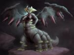 altered_forme_giratina anthro breasts claws female giratina legendary_pok&eacute;mon looking_at_viewer nintendo nude pok&eacute;mon pok&eacute;mon_(species) red_eyes solo spectrumshift video_games wings 