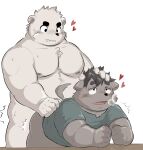  &lt;3 2022 absurd_res anthro belly big_belly black_nose blush canid canine canis domestic_dog duo hi_res humanoid_hands kemono male male/male mammal moobs musclegut nipples overweight overweight_male polar_bear sakisukem sex ursid ursine young 