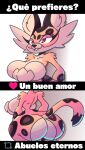  anthro big_breasts big_butt breasts butt clawroline clothing felid feline female fur hi_res huge_breasts huge_butt huge_thighs juanp1arts kirby_(series) kirby_and_the_forgotten_land legwear leopard makeup mammal meme multicolored_body multicolored_fur nintendo pantherine simple_background smile solo spanish_text text thick_thighs thigh_highs video_games 