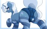  absurd_res amber_eyes anus anus_outline blush bulge clothing czu equid equine footwear friendship_is_magic hair hasbro hi_res horn legwear lock_symbol mammal my_little_pony null_bulge pokey_pierce_(mlp) puffy_anus socks thigh_highs thigh_socks underwear unicorn white_hair 