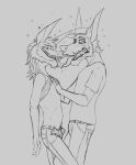  anthro bodily_fluids body_hair canid canine clothed clothing duo elderly_male facial_hair fox foxmusk french_kissing fur hair hairy hi_res kissing male male/male mammal mature_male nico_(foxmusk) saliva 