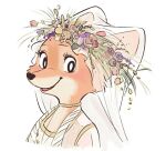  anthro canid canine canis clothed clothing disney dress female flower fox headdress headgear headwear looking_at_viewer maid_marian mammal plant robin_hood:_prince_of_thieves robin_hood_(disney) solo warner_brothers wedding_dress wedding_veil 