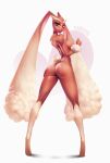  absurd_res anthro athletic athletic_anthro athletic_female butt butt_shot female hi_res long_ears long_legs looking_at_viewer looking_back lopunny nintendo pok&eacute;mon pok&eacute;mon_(species) redrime simple_background small_waist solo video_games white_background wide_hips 