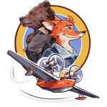  1:1 2021 aircraft airplane anthro canid canine clothing fox headshot_portrait icon jacket leather leather_clothing leather_jacket leather_topwear male mammal military pilot portrait smile solo topwear unknown_artist ursid war_thunder 