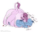 &lt;3 2022 anthro balls belly_smother blue_body bovid bovine caprine dominant dominant_female duo english_text fellatio female genitals goat hair hand_on_stomach hi_res horn larger_female male male/female mammal morbidly_obese morbidly_obese_anthro morbidly_obese_female motion_lines mulberrytarthorse obese obese_anthro obese_female oral overweight overweight_anthro overweight_female penile sex simple_background size_difference smaller_male smothering submissive submissive_male text top_knot 