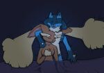  alekoin anthro bed bed_sheet bedding bedding_background blanket duo female furniture light lopunny lucario male male/female moonlight night nintendo pok&eacute;mon pok&eacute;mon_(species) romantic romantic_couple sleeping video_games 