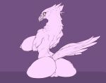  2022 accipitrid accipitriform anthro areola athletic athletic_anthro athletic_female avian beak big_breasts big_butt bird breasts butt eagle feathers female genitals hi_res huge_breasts huge_butt looking_back muscular muscular_anthro muscular_female nipples nude puffy_nipples pussy rear_view shredded_wheat sitting solo tail_feathers 