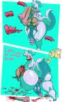  absurd_res anthro anus backsack balls big_butt big_penis blood bodily_fluids butt duo genitals glub_(femboy_goo) goodra gore hard_vore hi_res huge_butt huge_penis kissing lopunny male male/male nintendo penis pok&eacute;mon pok&eacute;mon_(species) puffy_anus size_difference smashmat thick_thighs video_games vore wide_hips 