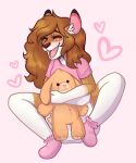  &lt;3 2019 anthro archived_source clothed clothing diaper digital_drawing_(artwork) digital_media_(artwork) female monsterbunny multicolored_ears open_mouth plushie sitting solo 