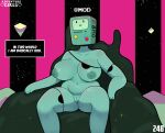  adventure_time big_breasts bmo breasts cartoon_network english_text female for_a_head genitals hi_res humanoid navel not_furry nude object_head pussy sitting somescrub text 