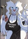  2022 anthro apron apron_only big_breasts blue_eyes breasts claws clothing digital_media_(artwork) dragon english_text eyelashes fangs feathers female hi_res holding_object horn inside kitchen kitchen_utensils ladle legendary_pok&eacute;mon looking_at_viewer mostly_nude nintendo open_mouth pok&eacute;mon pok&eacute;mon_(species) portrait ratta108 reshiram selfie shaded signature solo standing text thick_thighs tongue tools tuft video_games white_body white_feathers wide_hips 