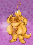  alphys anthro belly big_belly big_breasts big_nipples bodily_fluids breasts cellulite chubby_female deltarune dialogue feet female hi_res kentuckiyucki masturbation musk navel nipples question_mark sex_toy solo sweat sweatdrop thick_tail toes undertale undertale_(series) vibrator video_games wide_hips 
