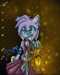  2007 amy_rose anthro arisa01 breasts clothing digital_media_(artwork) dress female green_eyes hair lamp lantern looking_at_another navel pink_hair red_clothing red_dress sega simple_background solo sonic_the_hedgehog_(series) video_games 