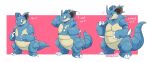  border female feral ftm_transformation gender_transformation hhazard horn male mid_transformation nidoking nidoqueen nintendo pok&eacute;mon pok&eacute;mon_(species) semi-anthro shiny_pok&eacute;mon simple_background smile trans_(lore) trans_man_(lore) transformation video_games white_border 