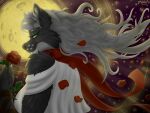  absurd_res anthro canid canine canis clothing female fur grey_body grey_fur hi_res light mammal moonlight night tybalt_draws vulpa_(tybalt_draws) wolf 